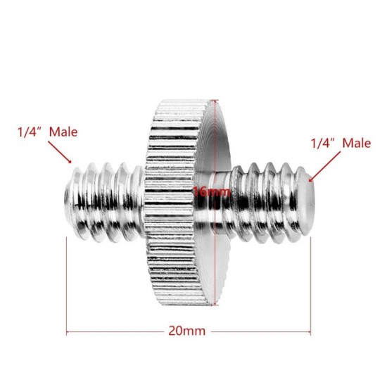 1/4" Male to 1/4" Male Threaded Metal Adapter